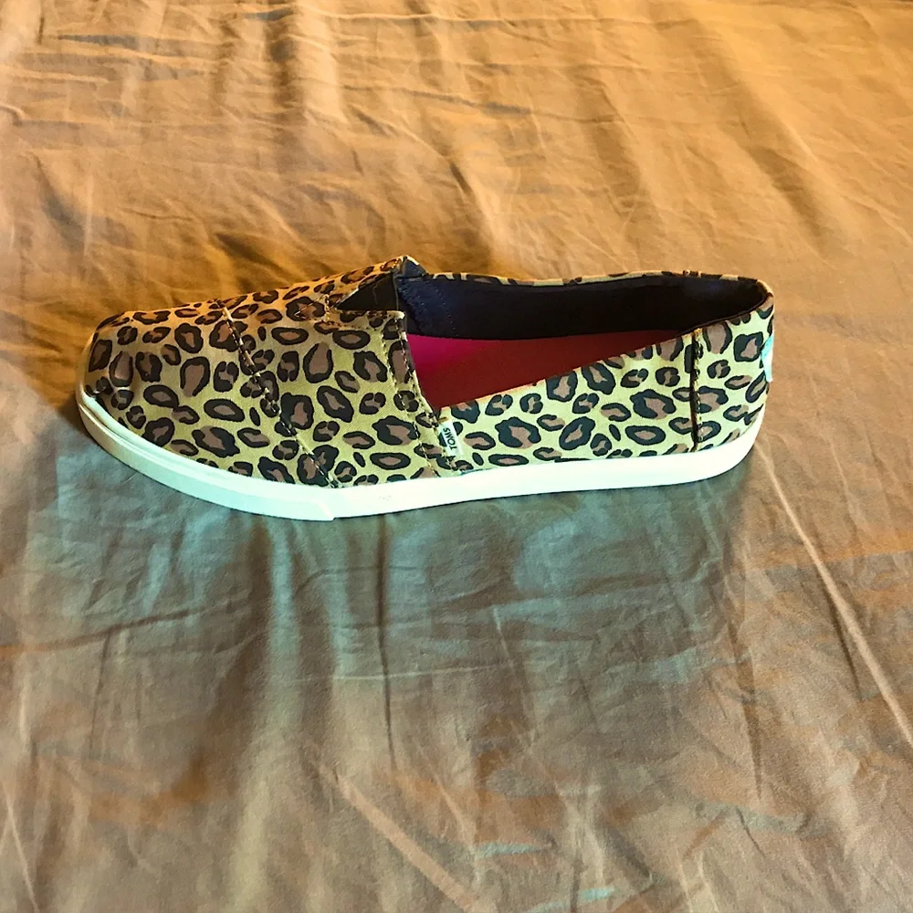 Toms Leopard Print Canvas Slip-On Sneakers - Tan, Black, Brown